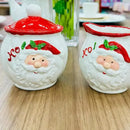Conjunto de Porcelana de Natal 2 Peças Papai Noel Decorativo