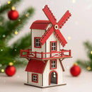 Decoração de Natal Moinho Vila de MDF