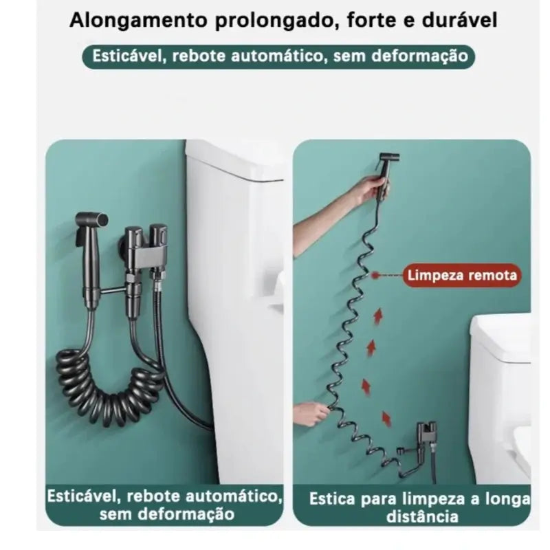 Ducha Higiênica para Banheiro Kit Completo com Registro Duplo