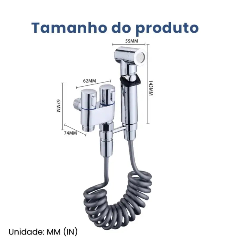 Ducha Higiênica para Banheiro Kit Completo com Registro Duplo