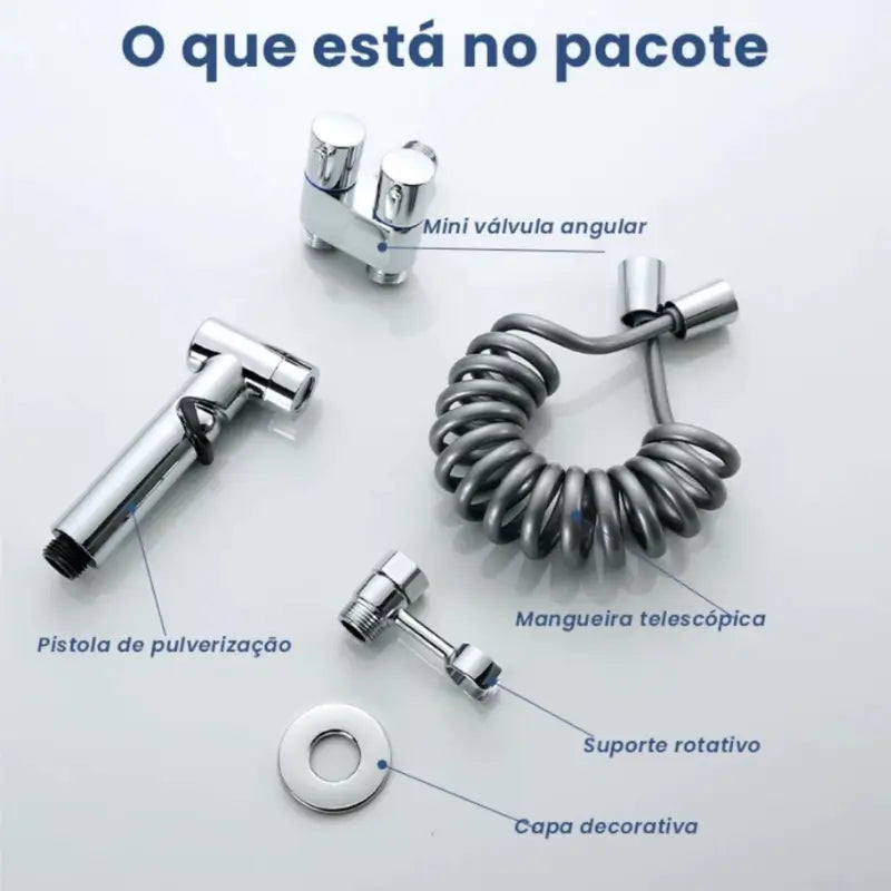 Ducha Higiênica para Banheiro Kit Completo com Registro Duplo