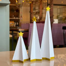 Enfeite de Natal Kit 3 Árvores com Estrelas Douradas