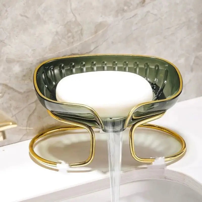 Saboneteira de Pia com Escorredor e Suporte Metálico para Banheiro