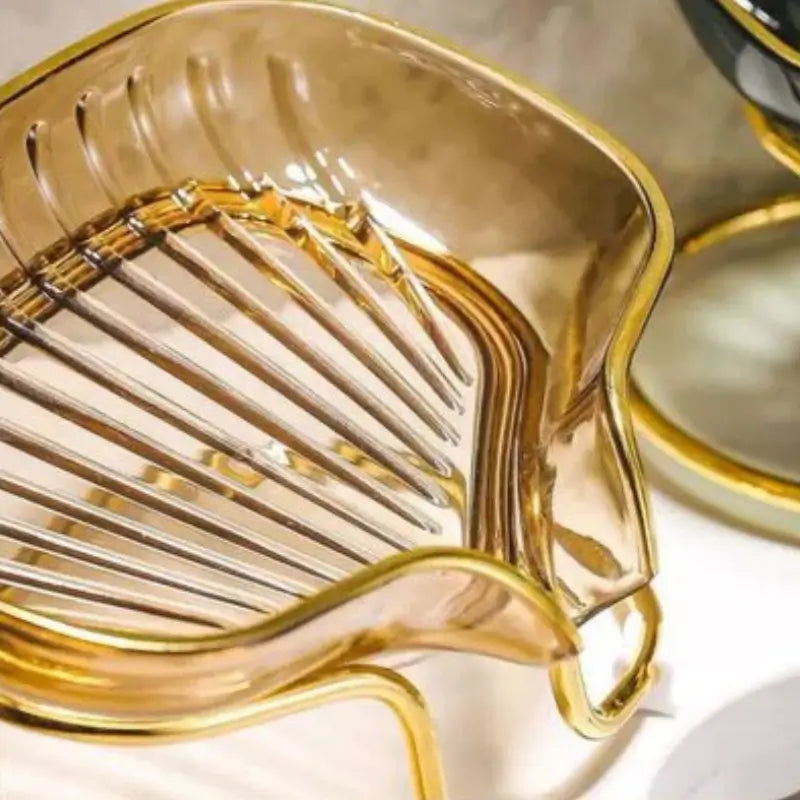 Saboneteira de Pia com Escorredor e Suporte Metálico para Banheiro