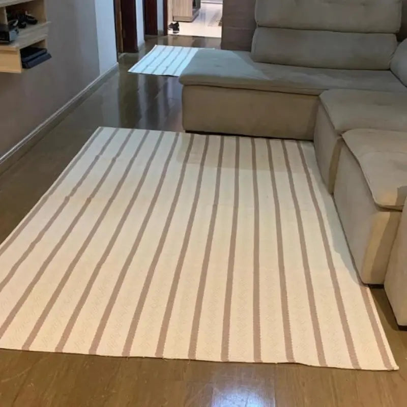 Tapete Listrado para Sala em Algodão 150x300cm