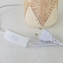 Abajur de Mesa em Cerâmica com Cúpula de Linho