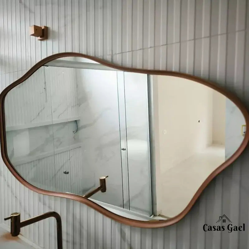 Espelho Grande Orgânico com Moldura 150x60cm