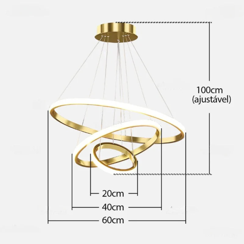 Lustre Para Sala e Quarto Moderno LED Bivolt