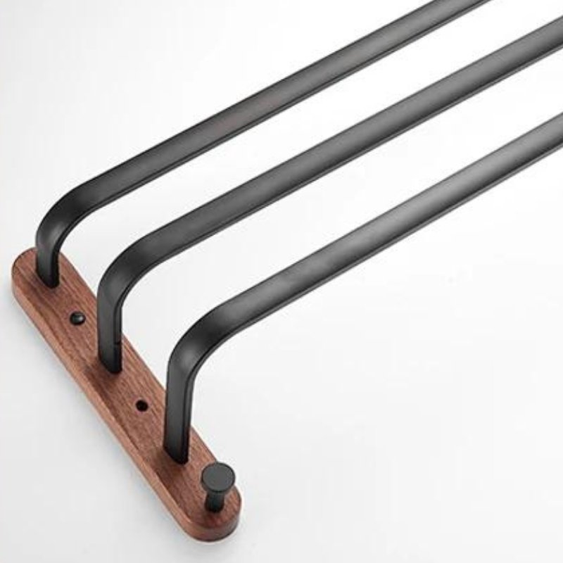 Porta Toalhas Wooden Com Gancho - 50cm